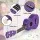 Alpha 21 Inch Soprano Ukulele Purple Gloss Basswood Beginner Acoustic 12 Frets Nylon Strings Lightweight Carry Bag