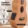 Alpha 26 Inch Tenor Ukulele Electric Acoustic with LCD EQ, Solid Mahogany Top, 18 Frets, Natural Matte Finish