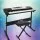 Alpha 61-Key Electronic Piano Keyboard, Silver, with Adjustable Stand & Stool, 255 Rhythms & Built-in Learning Functions