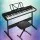 Alpha 61-Key Electronic Piano Keyboard, Black, 91cm, Touch-Sensitive, Stand & Stool, 300 Rhythms, 430 Timbres