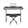 Alpha 61-Key Electronic Piano Keyboard, Black, Full-Size Keys, Adjustable Stand & Stool, USB, Speaker Output