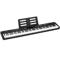 Alpha 88-Key Electric Keyboard Piano with Bluetooth, 900 Tones, Learning Mode and Storage Bag Black