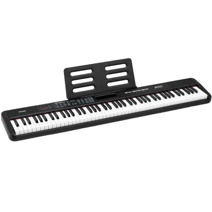 Alpha 88-Key Electric Keyboard Piano with Bluetooth, 900 Tones, Learning Mode and Storage Bag Black