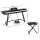 Alpha 88-Key Electronic Piano Keyboard, Full-Weighted, Black, w/ Stand, Stool, 600 Rhythms, 800 Timbres, LED Display