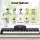 Alpha 88 Keys Digital Piano Keyboard, Semi-Weighted, 800 Timbres, 600 Rhythms, Stand, MIDI, Bluetooth, Black