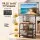 Artiss Mobile TV Stand for 32-65 Inch TVs, 50kg Capacity, 3 Shelves, Lockable Wheels, Black and Walnut