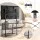 Artiss Mobile TV Stand for 32-65 Inch TVs, 50kg Capacity, 3 Shelves, Lockable Wheels, Black and Walnut