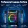 Alpha Portable Karaoke Machine with 2 Wireless Mics, Bluetooth 5.3, LED Lights, USB/AUX, 6.5