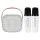 Alpha Mini Portable Karaoke Machine with 2 Rechargeable Wireless Microphones Bluetooth 5.0 LED Lights White