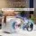 Alpha Mini Portable Karaoke Machine with 2 Rechargeable Wireless Microphones Bluetooth 5.0 LED Lights White