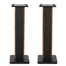 Alpha Speaker Stands, MDF, 70cm, Black/Wood, 60kg Capacity, Anti-Slip, Sand-Fillable, Easy Assembly, 2pcs Set