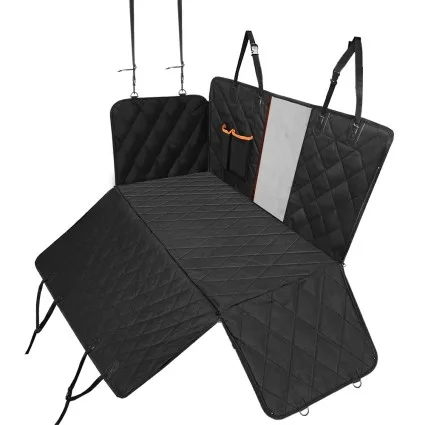 i.Pet Pet Car Seat Cover - Waterproof, Scratch-Resistant 600D Oxford Fabric, Non-Slip, 137x147cm, Black Hammock Style