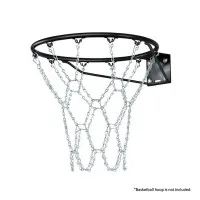 Everfit Heavy Duty Steel Braided Chain Basketball Net 12 Loop Hooks 50cm Durable Silver Finish Hoop Net