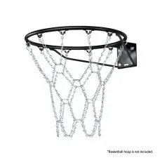 Everfit Heavy Duty Steel Braided Chain Basketball Net 12 Loop Hooks 50cm Durable Silver Finish Hoop Net