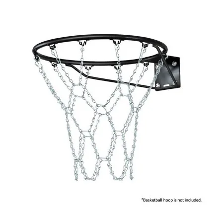 Everfit Heavy Duty Steel Braided Chain Basketball Net 12 Loop Hooks 50cm Durable Silver Finish Hoop Net