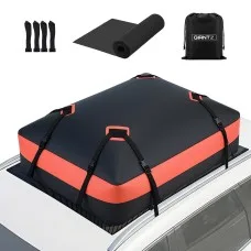 Giantz Rooftop Cargo Bag 15 Cubic Ft Waterproof 500D PVC Universal Car Luggage Carrier 110x85x25cm Anti Slip Mat