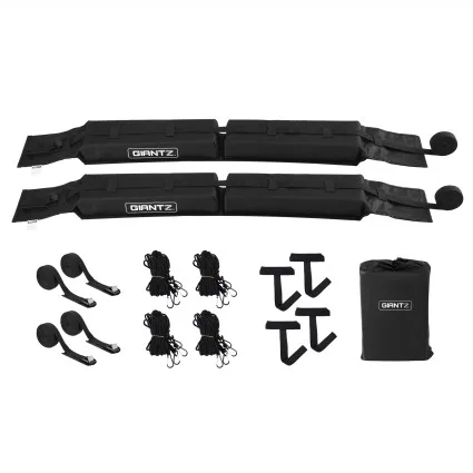 GIANTZ Universal Soft Kayak Roof Rack Pads, 80kg Capacity, 120cm Oxford Fabric, EVA Foam, Includes 4.5m Tie-Down Straps