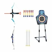 Keezi Kids Bow and Arrow Set with Freestanding Target Suction Cup Arrows and Safety Goggles Portable Archery Toy