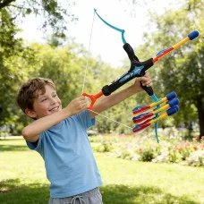 Keezi Kids Bow and Arrow Set 81cm with 6 Foam Arrows Lightweight Plastic Archery Toy for Ages 8+ Outdoor Indoor