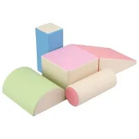 Keezi Kids Climbing Blocks 5-Piece Foam Toddler Indoor Playset with Slide and Rocker Multicoloured