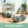 Keezi Kids Climbing Blocks Foam Playset - Soft Green Indoor Toy, Easy-Clean PU Leather, Boosts Motor Skills, 81x28x23cm