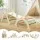Keezi Kids 3-in-1 Climbing Frame Set with Slide, 50kg Capacity, Indoor Outdoor Wooden Play Gym for Toddlers