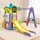 Keezi Kids 4-in-1 Slide Swing Set with Double Swing, Basketball Hoop, Playhouse and 140 cm Extended Slide