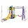 Keezi Kids 4-in-1 Slide Swing Set with Double Swing, Basketball Hoop, Playhouse and 140 cm Extended Slide