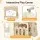 Keezi Kids 6-in-1 Indoor Slide Set for Toddlers Beige with Drawing Board Basketball Hoop and Playhouse