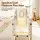 Keezi Kids 6-in-1 Indoor Slide Set for Toddlers Beige with Drawing Board Basketball Hoop and Playhouse