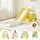 Keezi Kids Slide Set Indoor Playset with Drawing Board and Building Block Table Yellow