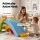 Keezi Kids 3-in-1 Slide Set Toddler Indoor Playset with Rocking Horse and Ring Toss Multicolour for 3+ Years