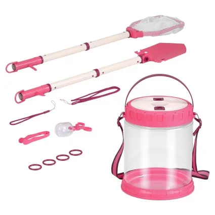Keezi Kids Bug Catcher Kit 12-Piece Outdoor Explorer Set Pink