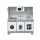 Keezi Wooden Play Kitchen Pretend Kitchen 82.8cm with Microwave Oven Sink and Food Set Grey and White