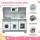 Keezi Wooden Play Kitchen Pretend Kitchen 82.8cm with Microwave Oven Sink and Food Set Grey and White