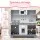 Keezi Wooden Play Kitchen Pretend Kitchen 82.8cm with Microwave Oven Sink and Food Set Grey and White