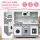 Keezi Wooden Play Kitchen Pretend Kitchen 82.8cm with Microwave Oven Sink and Food Set Grey and White