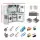 Keezi 112cm Wooden Pretend Kitchen Playset with Sink Stove Microwave and Storage Grey and White for Kids
