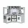 Keezi 112cm Wooden Pretend Kitchen Playset with Sink Stove Microwave and Storage Grey and White for Kids