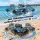 Keezi 1:16 Scale Amphibious Remote Control Car Boat 2.4GHz 4WD with Water Spray and Wristband Controller Blue