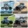 Keezi 1:16 Scale Amphibious Remote Control Car Boat 2.4GHz 4WD with Water Spray and Wristband Controller Blue