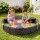 Keezi Kids Outdoor Sandpit 121cm Round Sandbox with 3 Built-In Seats, Liner and Cover for Backyard Play Brown