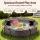 Keezi Kids Outdoor Sandpit 121cm Round Sandbox with 3 Built-In Seats, Liner and Cover for Backyard Play Brown