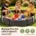 Keezi Kids Outdoor Sandpit 121cm Round Sandbox with 3 Built-In Seats, Liner and Cover for Backyard Play Brown