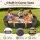 Keezi Kids Sandpit Outdoor Sandbox 180cm Oval with 4 Seats and Grey Cover Cloth Brown