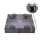 Kids Square Sandpit Sandbox with Cover, 4 Seats and Grey Liner, Brown Outdoor Play Area by Keezi Brand