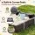 Kids Square Sandpit Sandbox with Cover, 4 Seats and Grey Liner, Brown Outdoor Play Area by Keezi Brand