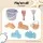 Keezi 9-Piece Straw Beach Fence Sandpit Set Large Multicolour Kids Outdoor Sand Box Play Area 3+yrs Children
