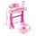 Keezi Kids 37-Key Piano Keyboard Set with Stool & Microphone - Pink, LED Lights, 5 Beats & 10 Songs, Ages 3+