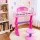 Keezi Kids 37-Key Piano Keyboard Set with Stool & Microphone - Pink, LED Lights, 5 Beats & 10 Songs, Ages 3+